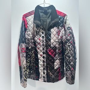 Simply Art‎ Dolcezza Jacket Women’s Sz S Multicolour Full Zip Quilted Puffer